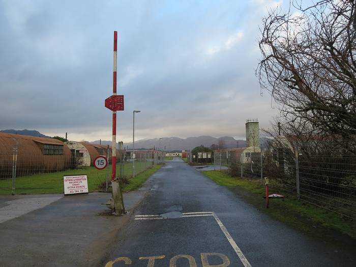 The barrier entrance at Cultybraggan Camp